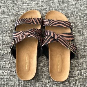 American Eagle zebra sandals